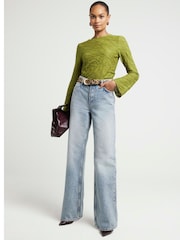 River Island Textured Long Sleeve Top - Image 1 of 4
