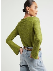 River Island Textured Long Sleeve Top - Image 2 of 4