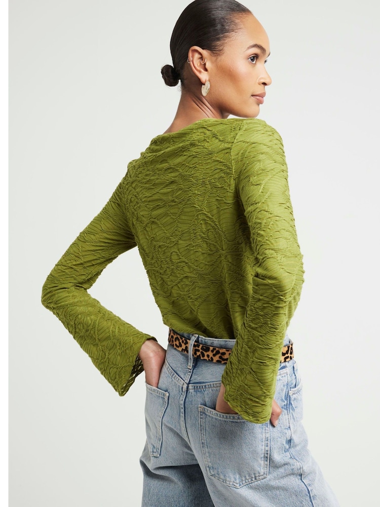 River Island Textured Long Sleeve Top - Image 2 of 4