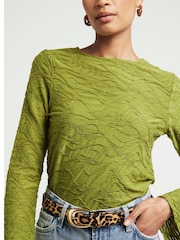 River Island Textured Long Sleeve Top - Image 3 of 4