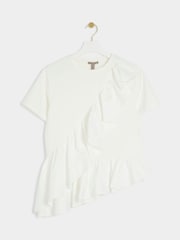 River Island White Poplin Frill T-Shirt - Image 5 of 6
