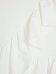 River Island White Poplin Frill T-Shirt - Image 6 of 6