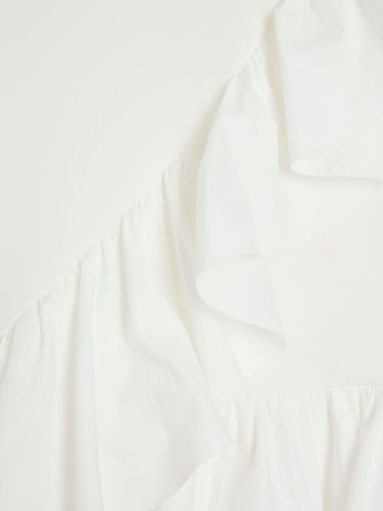 River Island White Poplin Frill T-Shirt - Image 6 of 6
