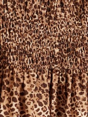 River Island Brown Shirred Midi Dress - Image 6 of 6