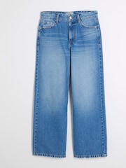 River Island Blue Petite High Waisted Relaxed Straight 100% Cotton Jeans - Image 8 of 10