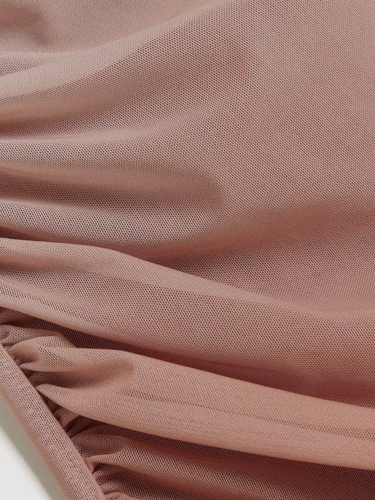 River Island Brown Ombre Mesh Midi Skirt - Image 4 of 4 River Island Brown Ombre Mesh Midi Skirt - Image 4 of 4