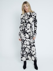 River Island Black Floral Column Dress - Image 1 of 2