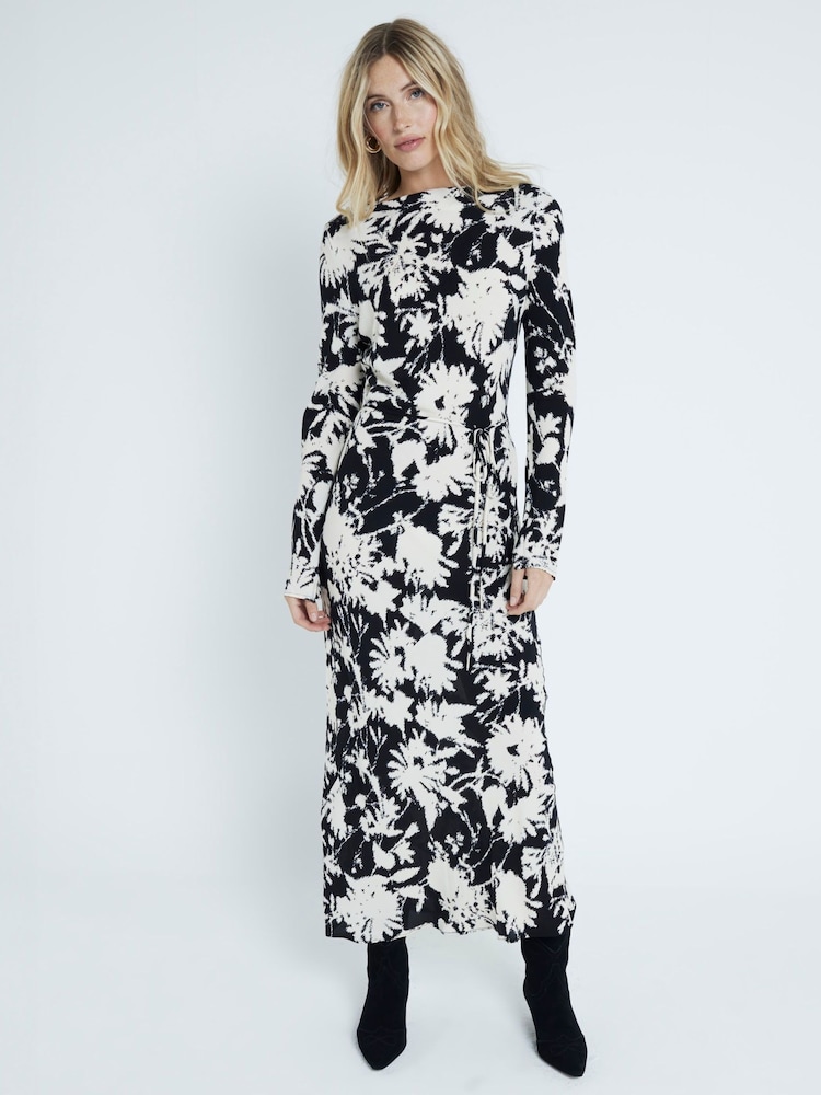 River Island Black Floral Column Dress - Image 1 of 2