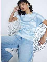 River Island Blue Twist Detail Top - Image 1 of 4
