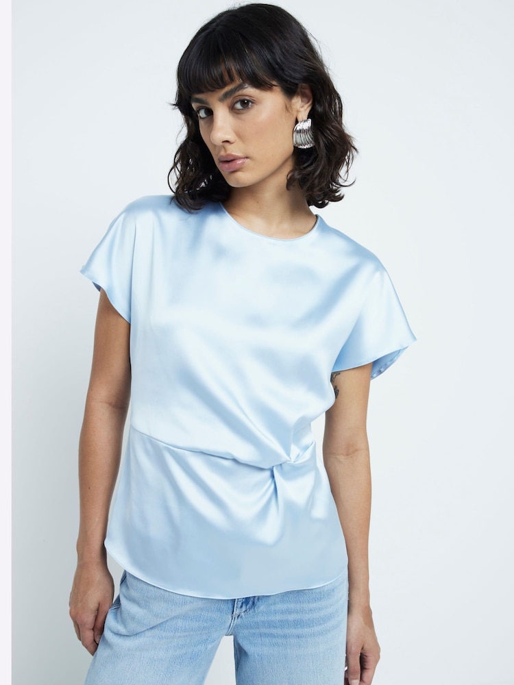 River Island Blue Twist Detail Top - Image 2 of 4