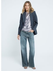 River Island Grey Sequin Shoulder Pad T-Shirt - Image 4 of 6