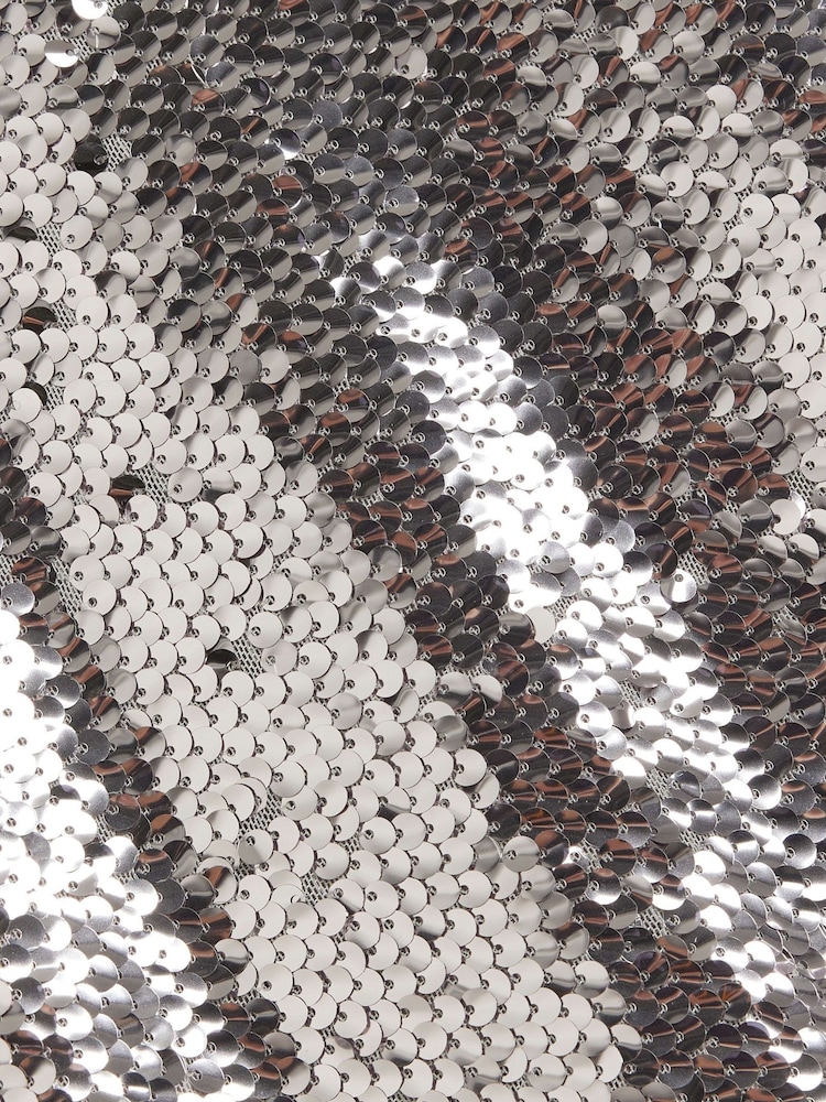 River Island Grey Sequin Shoulder Pad T-Shirt - Image 6 of 6