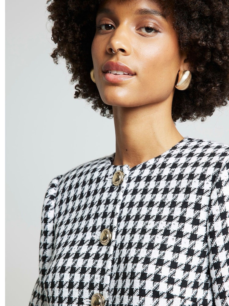 River Island Cropped Boucle Trophy Jacket - Image 3 of 4