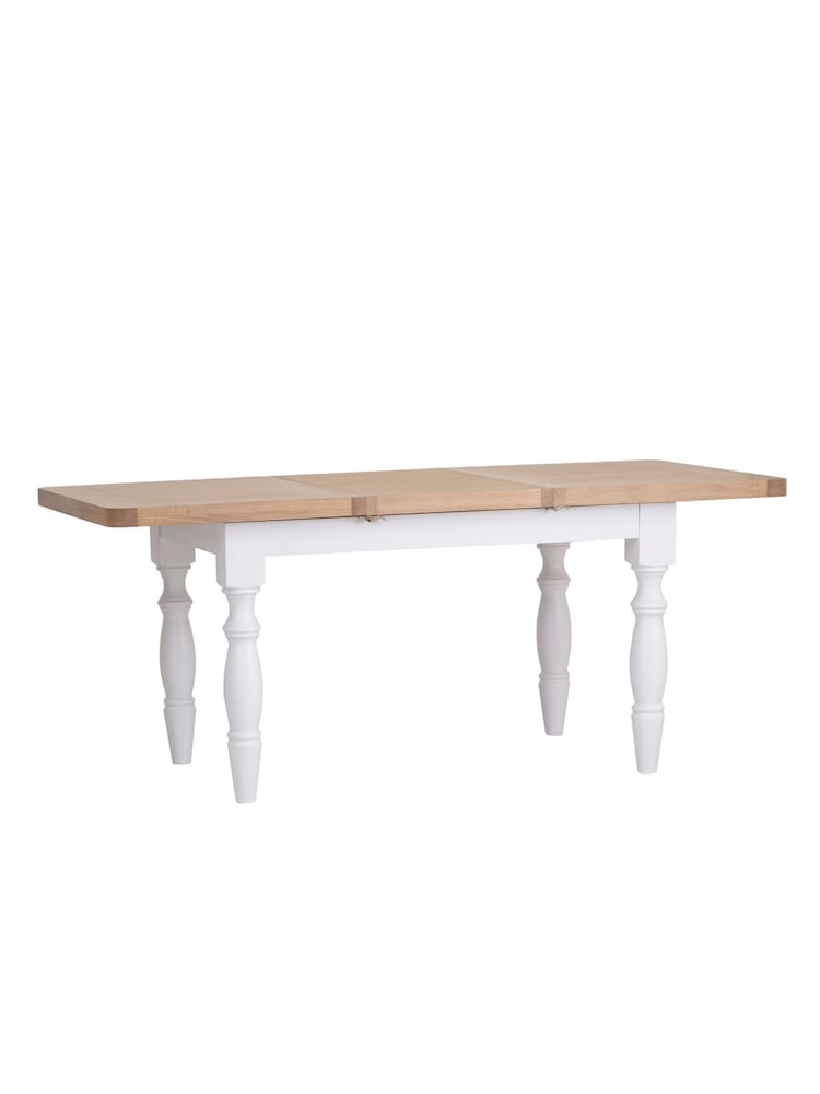 K Interiors White Clermont 1.3m Extending Dining Table - Image 2 of 6