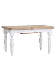 K Interiors White Clermont 1.3m Extending Dining Table - Image 3 of 6