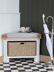 K Interiors White Clermont Corner Hall Corner Bench - Image 1 of 6