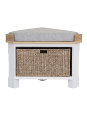 K Interiors White Clermont Corner Hall Corner Bench - Image 2 of 6