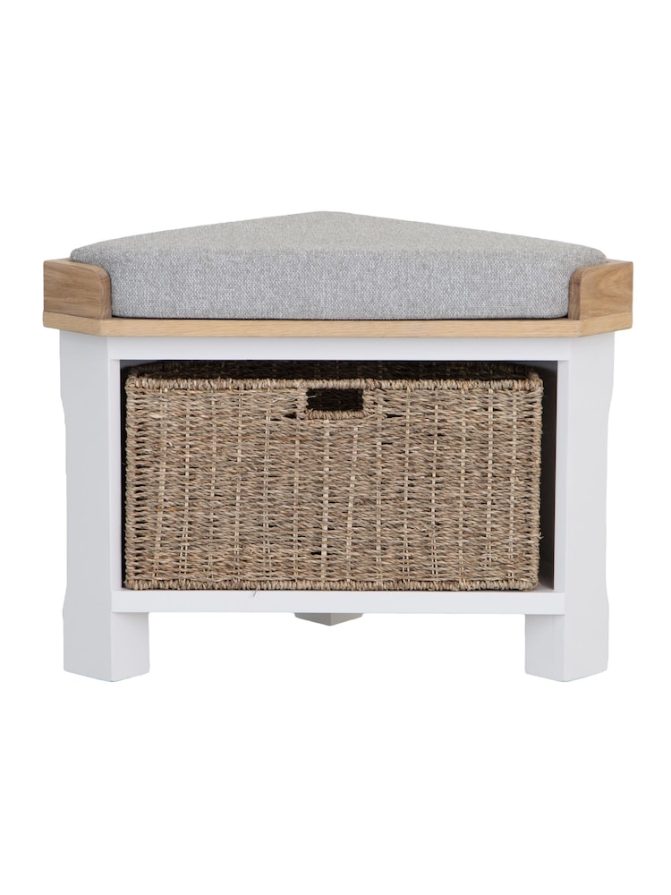 K Interiors White Clermont Corner Hall Corner Bench - Image 2 of 6