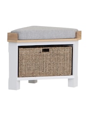 K Interiors White Clermont Corner Hall Corner Bench - Image 3 of 6