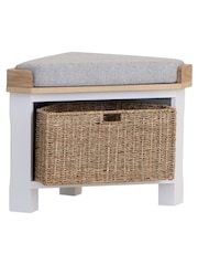 K Interiors White Clermont Corner Hall Corner Bench - Image 4 of 6