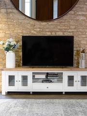 K Interiors White Clermon Extra Large TV Unit - Image 1 of 6