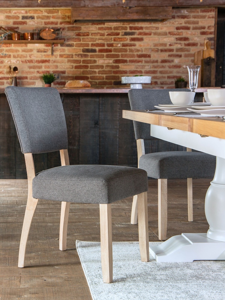 K Interiors Grey Clermont Dining Chairs Pair - Image 1 of 5