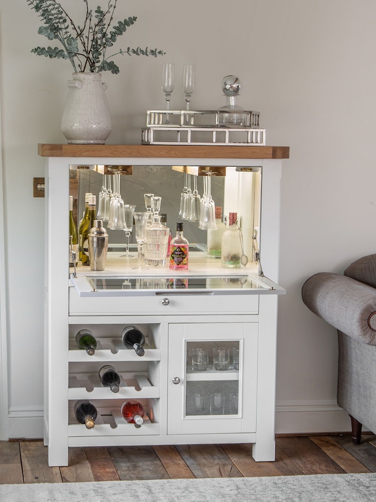 K Interiors White Clermont Drinks Bureau Cabinet - Image 1 of 6