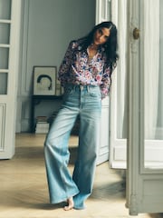 Boden Blue High Rise Wide Leg Jeans - Image 1 of 7