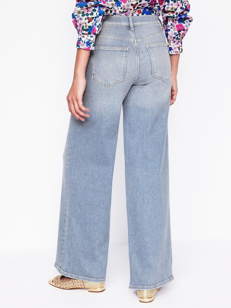 Boden Blue High Rise Wide Leg Jeans - Image 5 of 7