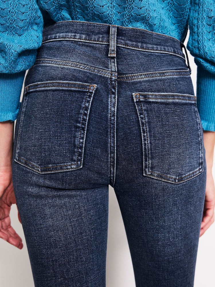 Boden Dark Blue High Rise Slim Flare Jeans - Image 2 of 6