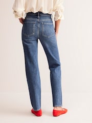 Boden Blue 100% Cotton High Rise Straight Leg Jeans - Image 3 of 7