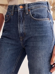 Boden Blue 100% Cotton High Rise Straight Leg Jeans - Image 6 of 7
