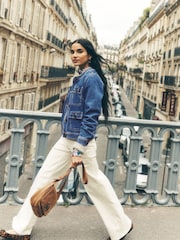 Boden White High Rise Wide Leg Jeans - Image 1 of 7