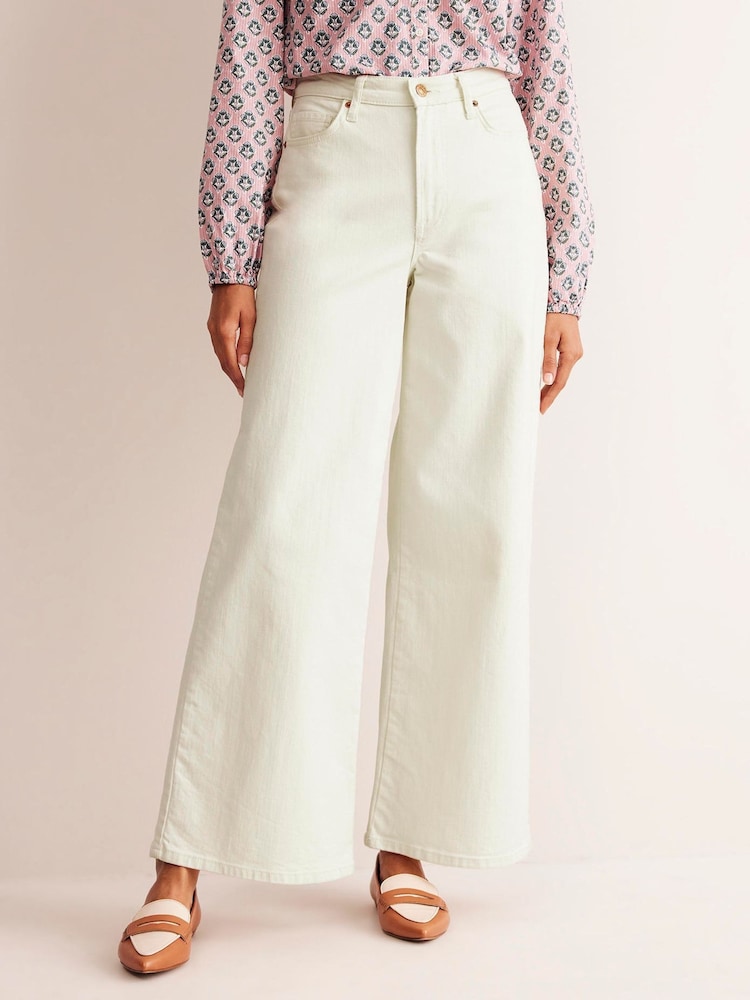 Boden White High Rise Wide Leg Jeans - Image 2 of 7