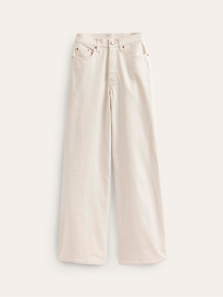 Boden White High Rise Wide Leg Jeans - Image 7 of 7