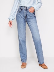 Boden Light Blue 100% Cotton High Rise Straight Leg Jeans - Image 2 of 6