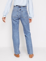 Boden Light Blue 100% Cotton High Rise Straight Leg Jeans - Image 3 of 6