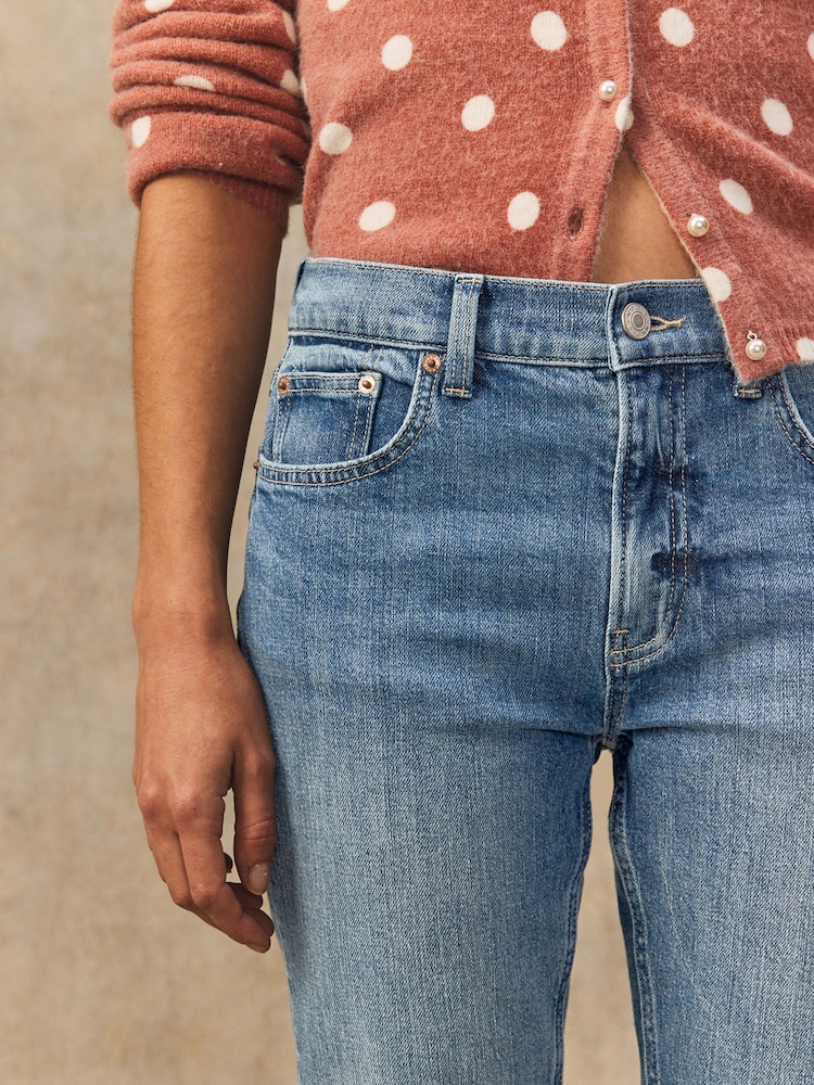 Mid Blue Authentic Denim Cropped Capri Jeans - Image 4 of 8