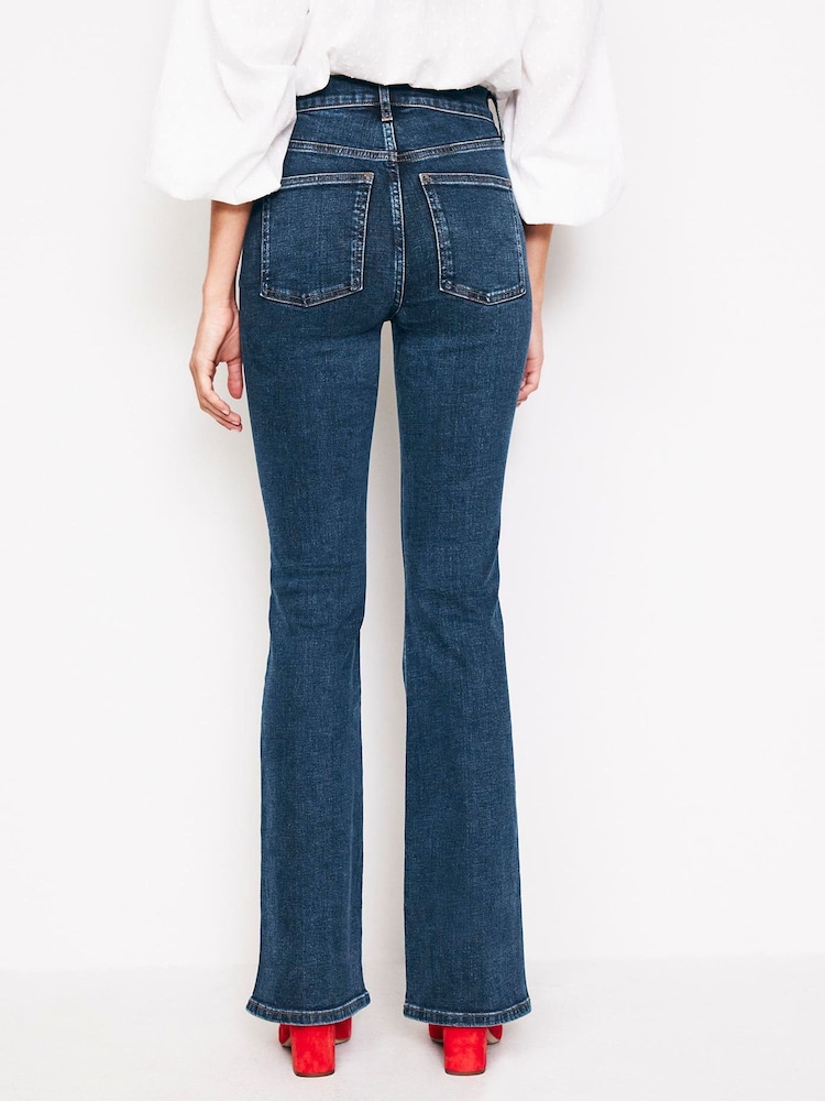 Boden Blue High Rise Slim Flare Jeans - Image 2 of 6 Boden Blue High Rise Slim Flare Jeans - Image 2 of 6