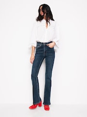 Boden Blue High Rise Slim Flare Jeans - Image 3 of 6