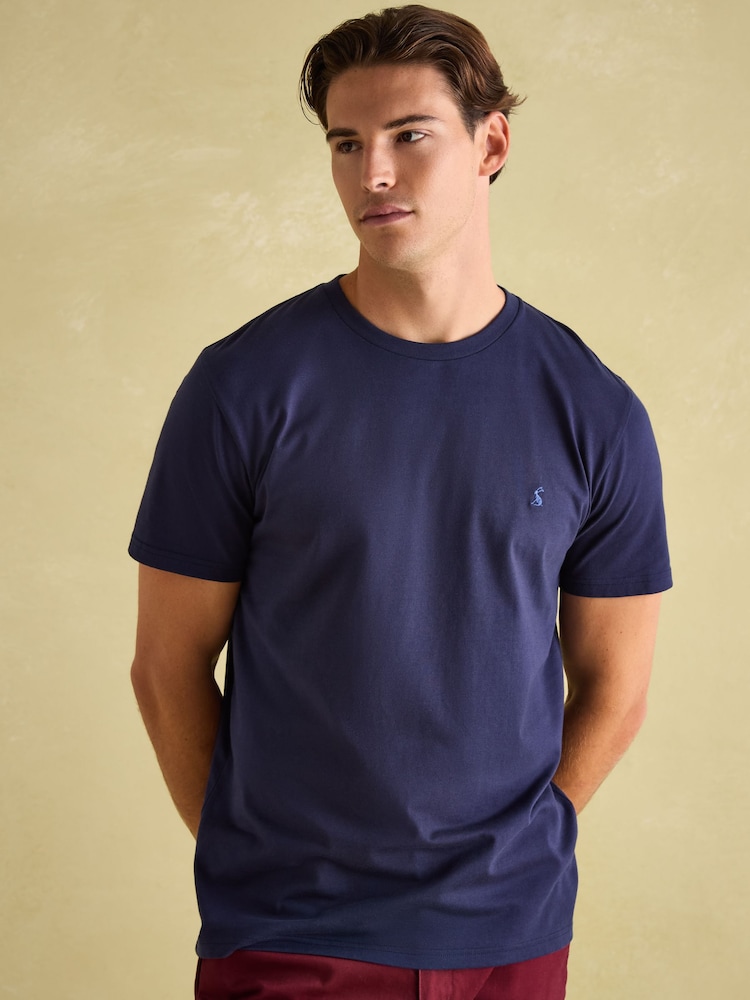 Темно-синий/белый - Joules Everyday Pack of Two Crew Neck T-Shirts - Image 2 of 9