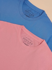 Joules Everyday Blue/Pink Pack of Two Crew Neck T-Shirts - Image 1 of 9