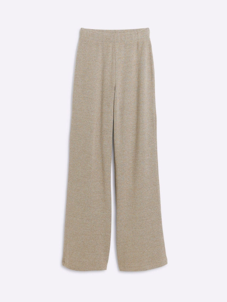 River Island Gold Wide Leg Crochet 100% Cotton Trousers - Image 6 of 6