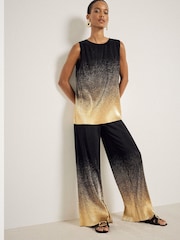 River Island Black Ombre Foil Plisse Top - Image 4 of 7