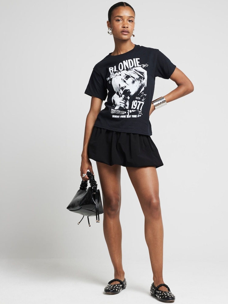 River Island Black 100% Cotton Blondie Graphic T-Shirt - Image 1 of 4