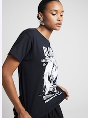 River Island Black 100% Cotton Blondie Graphic T-Shirt - Image 2 of 4