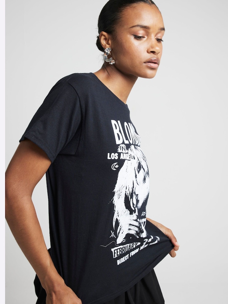 River Island Black 100% Cotton Blondie Graphic T-Shirt - Image 2 of 4