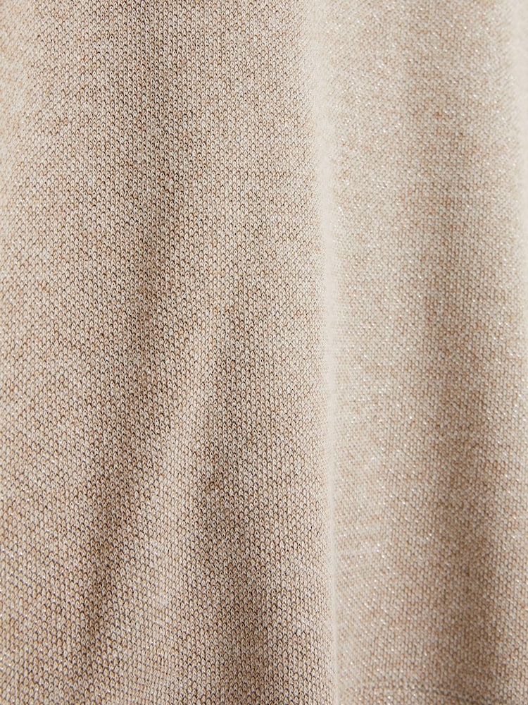 River Island Gold Metallic Round Neck 100% Cotton T-Shirt - Image 4 of 4