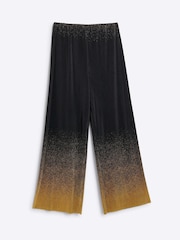 River Island Black Petite Ombre Foil Plisse Trousers - Image 5 of 6