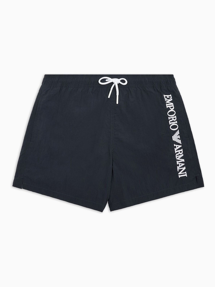 Emporio Armani Swimwear Dark Blue Logo Swim Shorts - Image 3 of 4